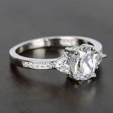 Custom Oval Trillion Cut Diamond Engagement Ring 1 Carat