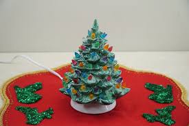 vtg ceramic christmas tree 2 pc 12