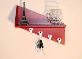 wall mount wooden key holder stand with