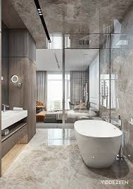 Make the most of what space you have by maximizing your walls with shower & glass bathroom shelves. Https Www Behance Net Gallery 38265389 Versatile Interior Of A Spacious Residence In Kiev Luxury Bathroom Master Baths Luxury Bathroom Minimalism Interior