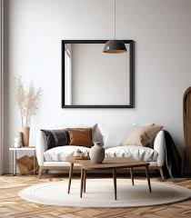 Living Room With A Large Picture Frame