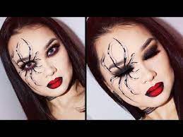 black widow spider makeup look on