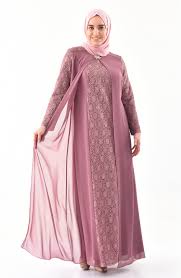 Large Size Brooch Evening Dress 1301 02 Dry Rose 1301 02