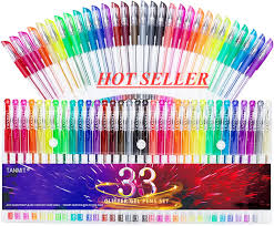 33 neon glitter color gel pens art