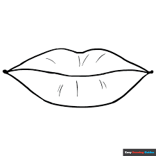 lips coloring page easy drawing guides