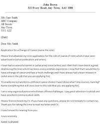 Cover Letter Change Of Career Path Change Of Career Cover Letter