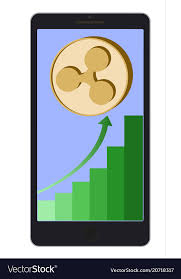 Ripple Coin With Growth Chart On A Phone Screen Vector Image On Vectorstock