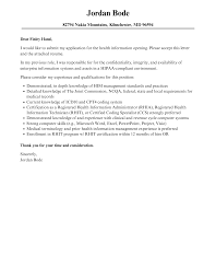health information cover letter
