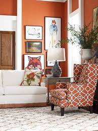 orange walls and carpet ideas