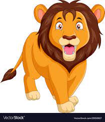 a cute cartoon lion roaring royalty