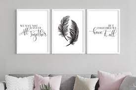 Family Prints Quote Set Of 3 Feather