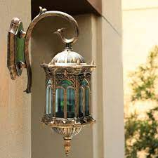Antique Brass Lantern Clear Glass