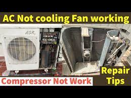 fan working split ac compressor