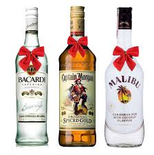 rum trio bacardi malibu captain gifts