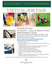 William Mary Virtual Job Fair On Dec