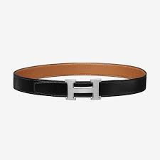 H Belt Buckle Reversible Leather Strap 32 Mm