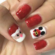 Disney Santa Mickey nail art design | Mickey nails, Santa nails, Xmas nails