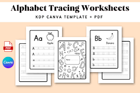 alphabet tracing worksheets kdp