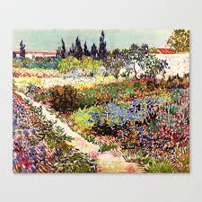 Van Gogh Flowering Garden Canvas Print