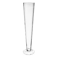 20 Inch Tall Clear Glass Trumpet Vase