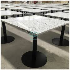White Terrazzo Stone Cafe Table Tops