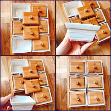 Khay bánh kẹo, mứt tết Sứ, gỗ tự nhiên Phong cách Nhật Bản - Túi đựng thực  phẩm