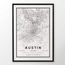 Austin City Map Print Custom