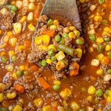 Vegetable Beef Soup With Frozen Vegetables gambar png