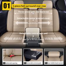 Car 5 Seat Covers Front Rear Cushion