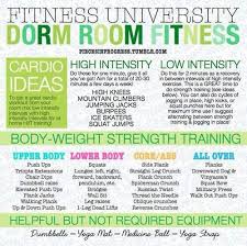 Dorm Room Fitness Exercise Chart Work Out Fitness