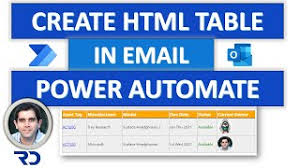 power automate flow html table
