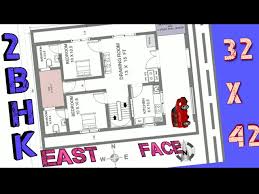 Best 32 X 42 East Face 2 Bhk Plan