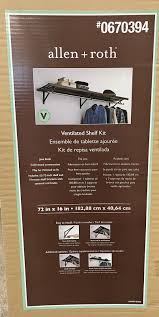 allen roth ventilated shelf kit 72 x