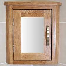 Oak Wall Mounted Mirrored Bathroom