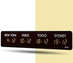 Multiple Time Zone Clock World Style