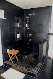 Modern Bathrooms With Black Shower Tile