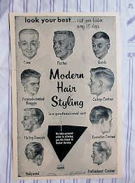 Vintage 1957 Barbershop Modern 9 Mens Haircuts Chart
