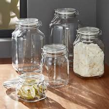 fido jars with clamp lids crate and