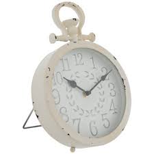 distressed white metal clock hobby