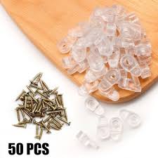 50 Pack Plastic Glass Panel Clips With