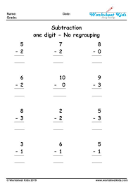We did not find results for: One Digit Subtraction No Regrouping Worksheets Free Printable Pdf