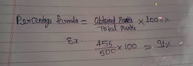 how to calculate percene of marks of