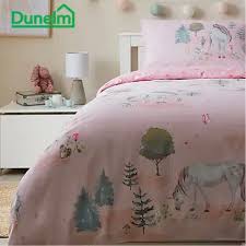 unicorn pink reversible duvet cover and