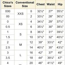 Chicos Size Chart Coreyconner