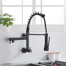 wall mounted kitchen sink faucet pull