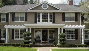 Taupe Exterior Paint With Black