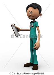 Cartoon Doctor Holding A Clipboard
