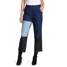 Tov Women Blue Patchwork Crop Jeans Sl4115 Bcnpmrk