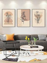 3pcs Fl Print Unframed Painting