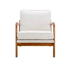 beige wood frame armchair modern